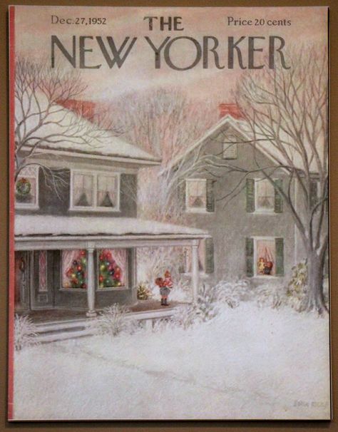 New Yorker Christmas Cover 1952 New Yorker December, The New Yorker Magazine, New Yorker Magazine, New Yorker Covers, Christmas Cover, Poster Photo, Thomas Kinkade, Old Magazines, Christmas Illustration