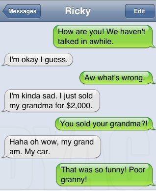 Poor Granny. Funny Autocorrect, Autocorrect Funny, Funny Autocorrect Fails, Damn Autocorrect, Funny Women Quotes, Clean Funny, Funny Sms, Auto Correct, Autocorrect Fails