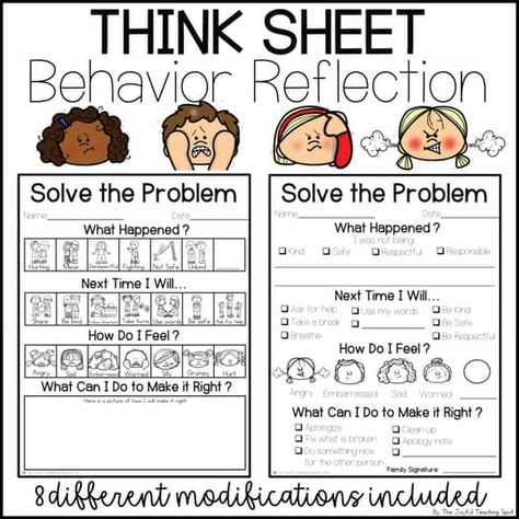 Think sheet | TPT Preschool Incentives Positive Behavior, Recess Behavior Management, Rewards And Consequences Classroom, Think Sheets For Behavior Free Printable, School Wide Incentives Elementary, Pbis Elementary School Wide, School Bcba, Behavior Think Sheet, Behavior Charts For The Classroom