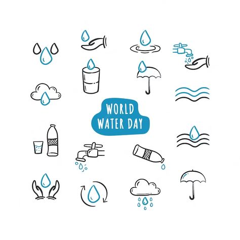 Premium Vector | Vector world water day vector line icon doodle. save the water hand drawing illustration scribble Save The Water, Importance Of Water, Water And Sanitation, World Water Day, Water Day, Vector Line, World Water, Art Drawings Sketches Pencil, Water Life