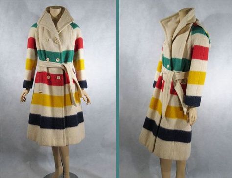 Hudson Bay Blanket Coat Pattern | Hudson Bay Blanket Coat Native American Inspired Fashion, Blanket With Hood, Blanket Coats, Wool Blanket Coat, Hudson Bay Blanket, Fierce Fashion, Pendleton Jacket, Blanket Coat, Hudson Bay