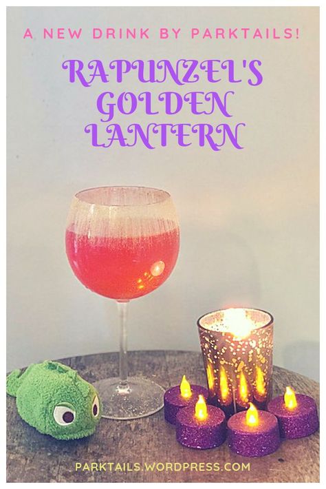 Are you looking for a yummy and fruity drink for your next family celebration? Look no further! Let us introduce you to Rapunzel’s Golden Lantern, inspired by Disney’s Tangled.  This bold and full-flavored concoction was created for our next family toast. Disney Themed Drinks, Disney Alcoholic Drinks, Disney Themed Movie Night, Disney Inspired Cocktails, Disney Cocktails, Disney Themed Food, Disney Movie Night Dinner, Movie Night Dinner, Disney Inspired Food