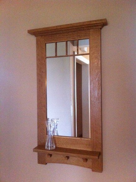 Craftsman Mirror Craftsman Mirror, Craftsman Mirrors, Shoe Mirror, Dressing Table Mirror Design, Craftsman Bathroom, House Before And After, Craftsman Design, Wooden Mirror Frame, Diy Entryway