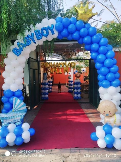 Baby Boss Birthday, Gold Wedding Reception Tables, Ballon Ideas, Balloon Gate, Birthday Setup, Balloon Arch Diy, Welcome Home Decorations, Design Balloon, Birthday Theme Decoration