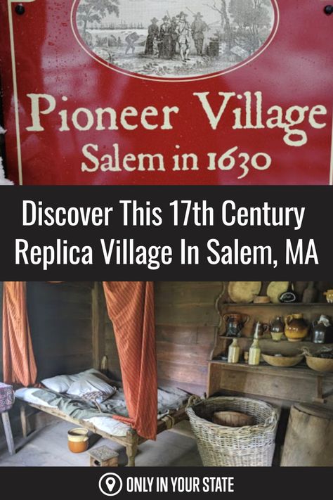 Discover What Life Was Like In The 17th Century At Pioneer Village, A Living History Museum In Salem, Massachusetts! Things To Do In Massachusetts | Salem Massachusetts | US Travel | US Destinations | Historical Houses | History | Autumn Activities | Fall To Do List | Museums Salem Pioneer Village, Pioneer Village Salem Ma, Massachusetts Salem, Things To Do In Massachusetts, Fall To Do List, Massachusetts Bay Colony, Historical Houses, Colonial Life, Pioneer Village