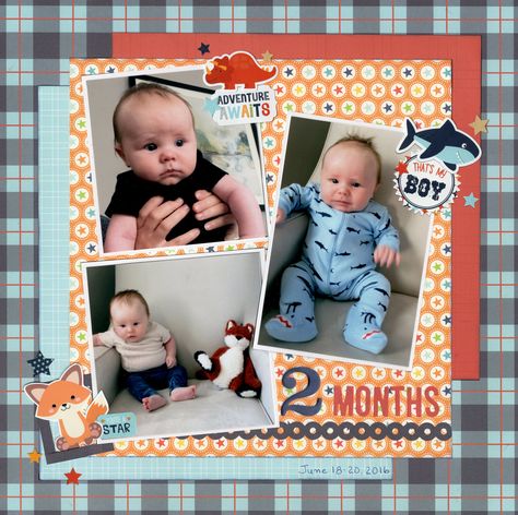 Scrapbook Baby Book Ideas, Scrapbook Craft Ideas, Baby Boy Scrapbook Layouts, Baby Book Ideas, Baby Scrapbook Layouts, Baby Scrapbook Ideas, Year Scrapbook, Boy Scrapbook Layouts, Baby Scrapbook Album