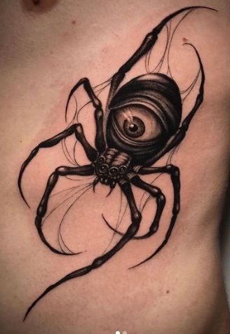 Evil Spider Tattoo, Spider With Eye Tattoo, Scorpion Tatoos Men, Spider Cover Up Tattoo, Blackwork Spider Tattoo, Spider Eyes Drawing, Dark Spider Tattoo, Spider Tattoo Men, Tarantula Tattoo