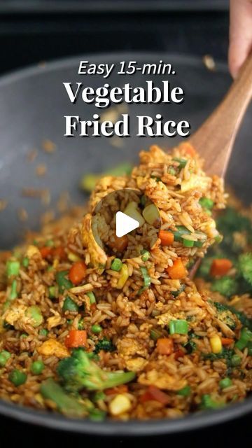 Christie Lai on Instagram: "Vegetable Fried Rice 📝 Recipe at www.christieathome.com (link in my profile). Just search for the dish and click ‘Jump to Recipe’!   Fluffy rice fried with broccoli and mixed vegetables, garlic, green onions with soy sauce and sesame oil. Ready in 15 minutes!  This is such easy and quick rice recipe especially if you have leftover rice in the fridge.   #rice #friedrice #vegetables #easyrecipes #easymeals #chinesefood #asianfood #chineserecipes" How To Make Vegetable Fried Rice, Fried Quinoa Rice, Rice With Frozen Vegetables, How To Fried Rice, Fried Rice From Leftover Rice, Healthy Dinner Indian Recipes, Chinese Fried Rice Recipe Vegetarian, Leftover Rice Recipes Vegetarian, Easy Vegetable Fried Rice