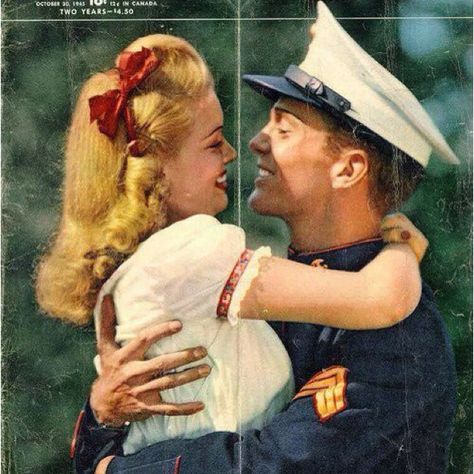 Vintage Marine love Man In Uniform, Marine Love, Old Fashioned Love, Marine Wife, Pinup Art, Vintage Couples, Military Love, Vintage Romance, Old Love