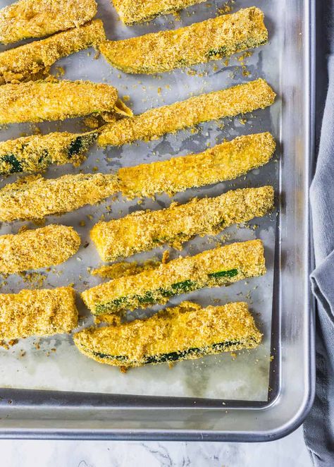 Amazing Baked Zucchini Fries recipe is the perfect side or snack for busy parents, it is so easy to prepare and it is loved by young and old. Vegan Zucchini Fries, Gluten Free Zucchini Fries, Zucchini Fries Baked, Air Fryer Zucchini Fries, Baked Zucchini Fries, Air Fryer Zucchini, Zucchini Sticks, Baked Zucchini, Bake Zucchini