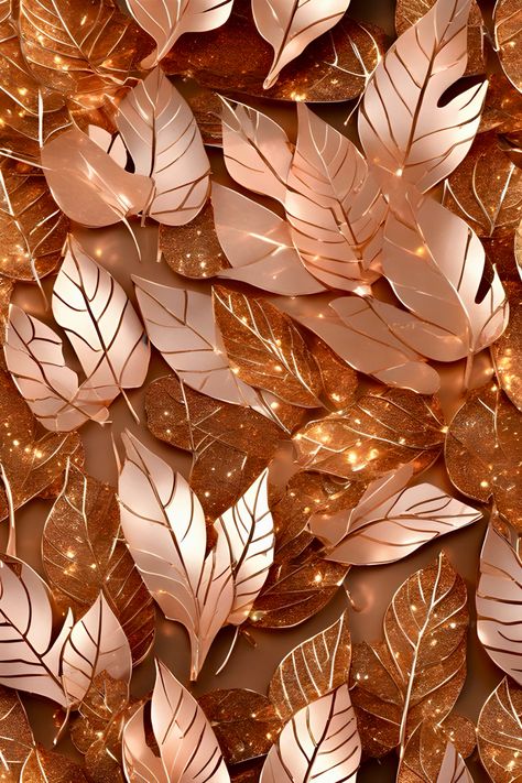 Leaves Iphone Wallpaper, Fall Aesthetic Background, Autumn Iphone Wallpaper, Glam Wallpaper, Copper Background, Copper Wallpaper, Packaging Concept, Nails Holiday, Copper Glitter