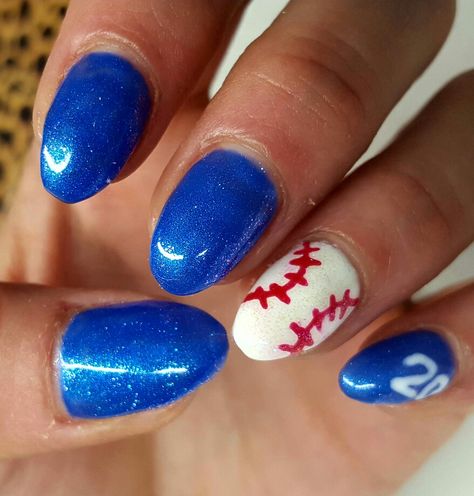 Blue Jays Baseball Nails, Blue Jays Nails, Sports Nails, Blue Chrome Nails, Sky Blue Nails, Blue Nail Color, Brown Nail Polish, Brown Nails Design, Sky Nails