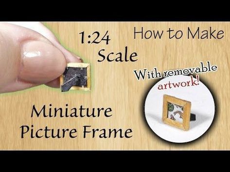 Frame Tutorial, Picture Frame Crafts, Dollhouse Tutorials, Dollhouse Miniature Tutorials, Mini Doll House, Dollhouse Projects, Dollhouse Miniatures Diy, Diy Picture Frames, Mini Craft