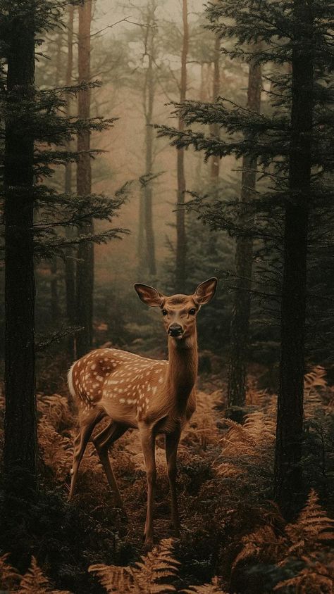 Wild Life Aesthetic, Doe Aesthetic, Woodland Aesthetic, Deer In The Woods, Deer In Forest, Animals In The Wild, Animals Aesthetic, Deer Wallpaper, Strongest Animal