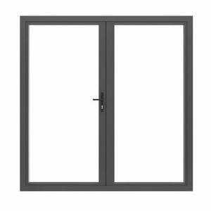 Jci Aluminium French Door Grey Outwards Opening Aluminium French Doors, Aluminium Door, Courtyard Design, French Doors Patio, Slim Frame, Diy And Home Improvement, Aluminium Doors, Window Styles, French Door