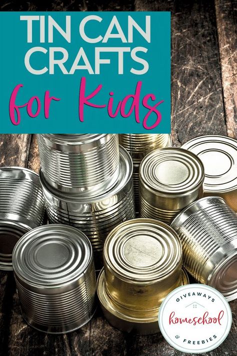 Did you know there is a National Tin Can Day? Check out these fun Tin Can Crafts for Kids Hanging Paper Craft, Wall Hanging Paper Craft, Craft For Home Decoration, Kids Giveaway, Tin Can Lanterns, Recycled Tin Cans, Monster Craft, Aluminum Can Crafts, Homeschool Freebies