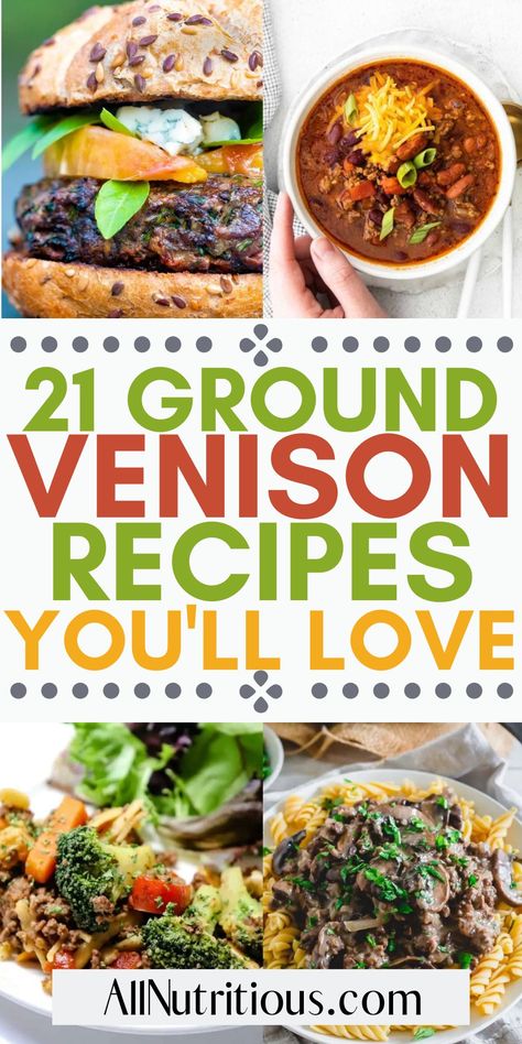 Meals With Venison, Easy Ground Venison Recipes, Ground Deer Recipes, Venison Lasagna, Venison Tacos, Venison Casserole, Venison Sausage Recipes, Venison Chili Recipe, Ground Venison Recipes