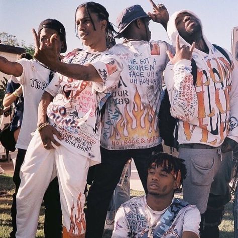 A$AP Rocky x Playboi Carti x VLONE Asap Rocky Fashion, Asap Mob, Cultura Hip Hop, Lord Pretty Flacko, Mode Hip Hop, Pretty Flacko, Rapper Art, Rap Aesthetic, Lil Uzi Vert