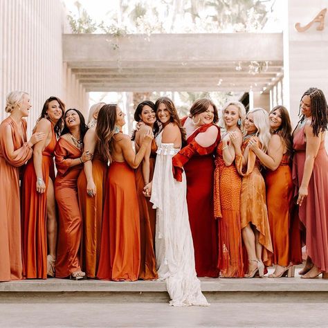 Unique Bridesmaid Dresses, Unique Bridesmaid, Dresses Wedding Guest, Mismatched Bridesmaids, Bridesmaid Dress Colors, Brides Magazine, How To Pose, On Your Wedding Day, Wedding Bells