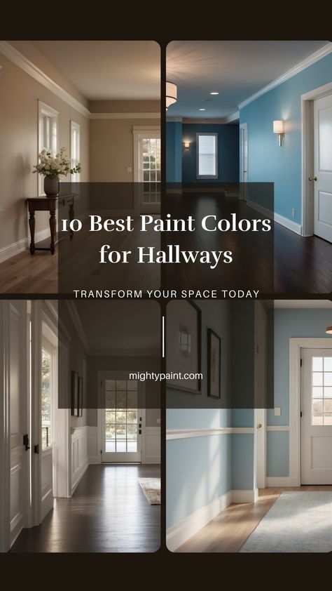 10 Best Paint Colors to Make Your Hallway Shine Entry Hallway Paint Ideas, Colors For Hallways, Hallway Paint Color Ideas, Hallway Paint Colors To Brighten, Best Hallway Paint Color, Entry Paint Colors, Hall Paint Colors, Hallway Colors, Interior Door Paint Colors