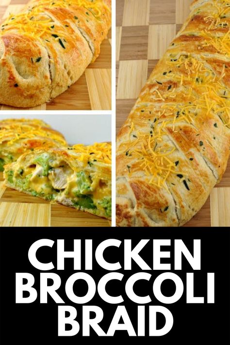 Chicken Braid Recipe, Chicken Broccoli Braid, Broccoli Braid, Broccoli Bread, Chicken Braid, Crescent Braid, Chicken Croissant, Crescent Roll Recipes Dinner, Chicken Broccoli Bake