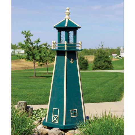 Amish #Wooden Painted #Lighthouse Garden Lighthouse, Marblehead Lighthouse, Lighthouse Crafts, Lighthouse Decor, Hatteras Lighthouse, Cape Hatteras Lighthouse, Electric Light, Cape Hatteras, Fire Island