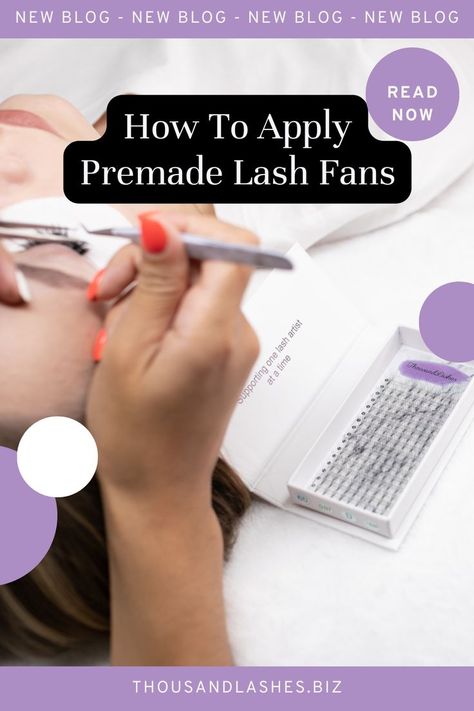 HOW TO APPLY PREMADE LASH FANS How do you apply pre-made eyelashes? How do you use premade fans? Can I use premade lash fans? A machine creates premade lashes. It's either heat-bonded or glued with a tiny amount of lash adhesive at the base. The finished product is placed in a tray and attached to an adhesive strip, just like individual lash extensions. Premade lashes are a great option if you want to save time during application or you're new to the lashing game. Individual Lash Extensions, Lash Adhesive, Individual Lashes, Lash Artist, Lash Extensions, News Blog, Eyelashes, Makeup Nails, Lashes