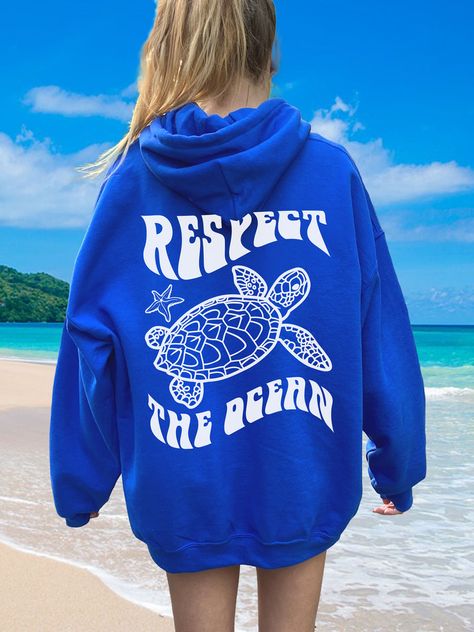 Respect The Ocean Sea Turtle Hoodie – Meaningful Tees Shop Coconut Girl Clothes, Sunset Hoodie, Surf Hoodie, Beach Hoodie, Shark Hoodie, Siesta Key, Coconut Girl, Surf Style, Red Fish