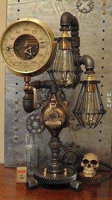 #lighting #lamp #edison #industriallamps #steampunklamps #industrial #steampunk #homedecor #DIY #desing Steam Punk Diy, Steampunk Creations, Steampunk Interior, Lampe Steampunk, Steampunk Home Decor, Bureau Decor, Steampunk Furniture, Steampunk Items, Industrial Lamps