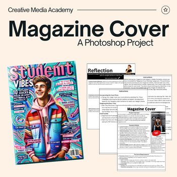 Introducing the Magazine Cover Project for Photoshop  your key to unlocking creativity and digital literacy skills in the classroom. This comprehensive resource is meticulously crafted to engage students in the dynamic world of digital art curriculum and graphic design projects. Perfect for high school art projects, technology in education, and digital media projects, this project guide is a must-have for educators looking to integrate innovative teaching materials into their creative classroom activities.What This Resource Offers:Photoshop Lessons: Step-by-step tutorials tailored for Adobe Photoshop, making complex design principles accessible to students of all skill levels.Digital Art Curriculum Integration: Seamlessly blends art technology projects with core curriculum, promoting STEM Adobe Illustrator Projects High School, Photoshop Lessons High School, Graphic Design Lessons For Middle School, High School Digital Art, Digital Art Lessons High School, High School Graphic Design Projects, Photoshop Projects High School, Middle School Digital Art Projects, Graphic Design Lessons High School