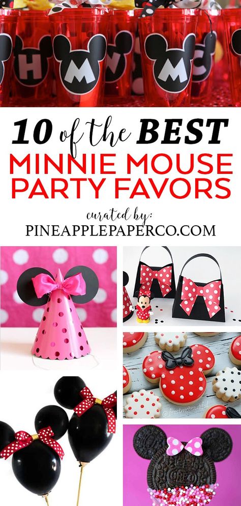 Minnie Mouse Birthday Party Ideas Diy, Minnie Party Favors, Minnie Mouse Party Favors, Minnie Mouse Cake Pops, Minnie Mouse Favors, Mickey Mouse Party Favors, Minnie Mouse Party Favor, Minnie Mouse Birthday Theme, Minnie Mouse Decorations