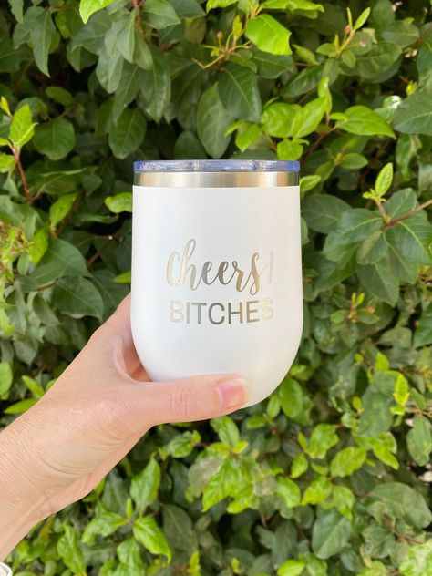 Tumbler Gift Ideas, Gift Idea For Girlfriend, Girl Parties, Cheer Party, Powder Coated Tumblers, Wine Travel, Tumbler Gift, Wine Tumbler, Personalized Tumblers