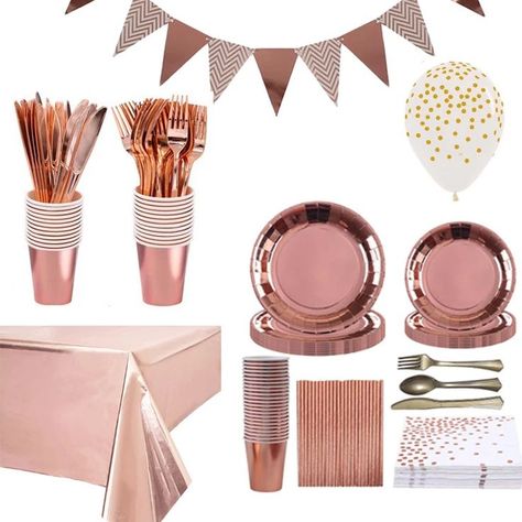 Birthday Party Decorations Rose Gold, Rose Gold Cake Stand, Rose Gold Party Theme, Party Decorations Rose Gold, Gold Birthday Party Decorations, Rose Gold Cake, Gold Cake Stand, Sweet Sixteen Birthday Party Ideas, Brunch Decor