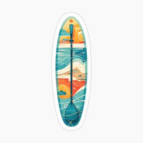 Get my art printed on awesome products. Support me at Redbubble #RBandME: https://www.redbubble.com/i/sticker/Paddle-Board-by-StickySparkle/160274940.EJUG5?asc=u Paddleboard Tattoo, Paddle Board Design, Board Art, Paddle Board, Board Design, Paddle Boarding, Cute Designs, Art Boards, Awesome Products