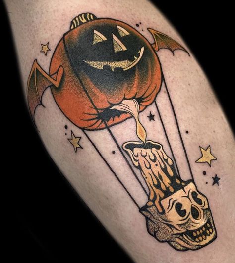 Neo Traditional Halloween, Pumpkin Tattoo, Traditional Halloween, Patchwork Tattoo, 13 Tattoos, Christmas Patchwork, Creepy Tattoos, Spooky Tattoos, Hand Tattoos For Women