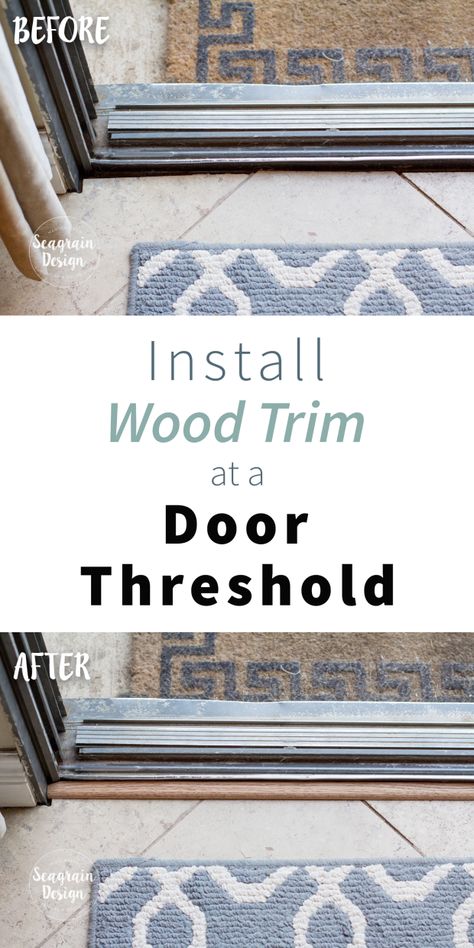 Threshold Ideas, Front Door Threshold, Exterior Door Threshold, Travertine Tile Floors, Threshold Design, Patio Door Installation, Exterior Door Trim, Install Door, Travertine Floor Tile