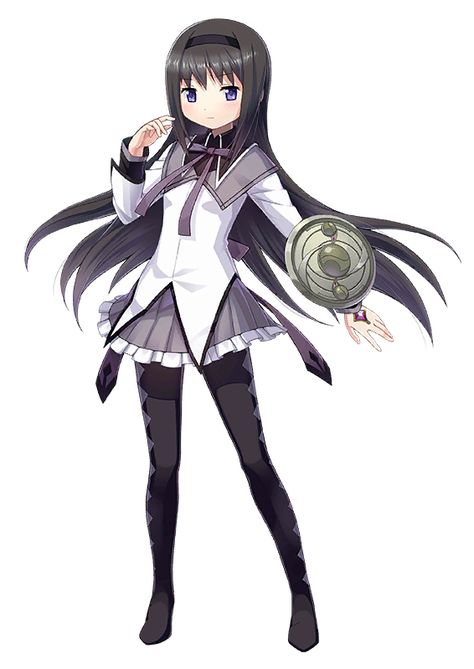 Magic Madoka Homura, Homura Full Body Png, Madoka Full Body Png, Homura Akemi Outfit, Homura Witch Form, Homura Reference, Homura Outfit, Homaru Akemi, Homura Akemi Fanart