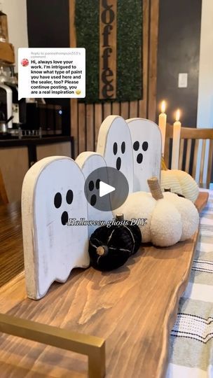 1K views · 124 reactions | Halloween Ghosts DIY, enjoy the process and follow me@for more home decor decoration inspiration. #wood #rustic #rusticdecor #homedecoration #crafty #craftersofinstagram | Hand Craft Decorations | v20designs · Original audio Ghost Diy, Craft Decorations, Enjoy The Process, Wood Rustic, Hand Craft, Decoration Inspiration, Types Of Painting, 1k Views, Always Love You