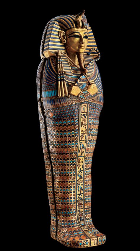 Tutankhamun’s tomb, middle coffin. New Kingdom, 18th Dynasty. c. 1323 B.C.E. King Tut Tomb, Starověký Egypt, Ancient Egyptian Artifacts, Egyptian Artifacts, Ancient Egypt Art, Egypt History, Egyptian Culture, Vacation Memories, Egypt Art