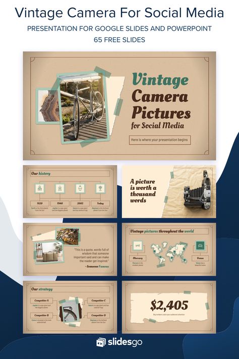 Vintage Ppt Design, Vintage Camera Pictures, Retro Powerpoint, Vintage Powerpoint, Vintage Powerpoint Template, Retro Powerpoint Template, History Powerpoint Templates, Vintage Presentation, Camera Images