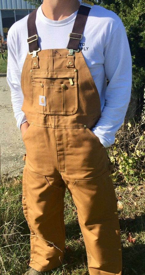 Men’s Overalls, Carhartt Overalls Outfit, Overalls Outfit Men, Carhartt Overalls Mens, Black Overalls Outfit, Canvas Overalls, Overalls Men Fashion, Overall Men, Construction Outfit