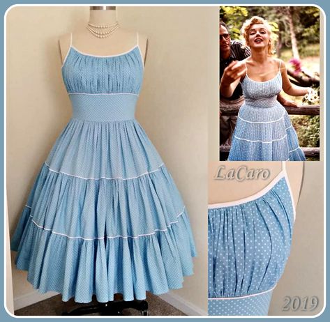 Sewing Summer Dresses, Summer Dress Sewing Patterns, Blue Summer Dress, Blue Summer Dresses, Couture Mode, Elegante Casual, Summer Fashion Dresses, Sewing Design, 자수 디자인