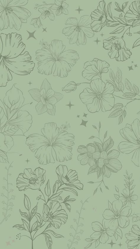 Sage Green Tablet Wallpaper, Sage Flower Wallpaper, Sage Green Wallpaper Zazzle, Mint Green Flowers Wallpaper, Mint Green Floral Wallpaper, Print Ideas, Phone Backgrounds, Wallpapers, Green