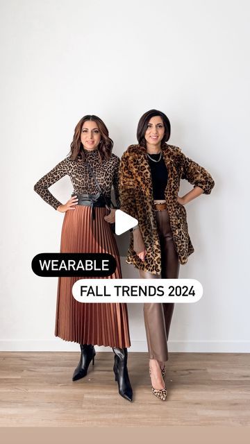 Puneet Brar & Suneet | Canadian 🇨🇦 | Twins on Instagram: "Wearable Fall Fashion Trends 2024

Multiple new trends pop up every season, however many of the trends we see on runways are not practical and are quite difficult to incorporate in our day-to-day life. 

Thats why we dug deep into the most wearable fall fashion trends to give you fresh ideas on how to incorporate these trends into your wardrobe this fall season. 

Outfit 1- Leopard
Black wrap belt @braveleather 
Leopard fur coat (old)
Leather pants @aritzia

Look 2- Greens 
Green coat @lezethelabel
Green top & pants @sophiegraceshop 

Look 3- Wide leg denim
Denim @agjeans 
White vest @sophiegraceshop 
Green bikini top @oakandfort

Look 4- Leather
Leather vest @aritzia 
Black Pants @aritzia 
Oatmeal leather pants @espyexperience Leopard Top Outfit Ideas, Black Crop Blazer, Leopard Top Outfit, Leopard Fur Coat, Navy Vest, Leopard Black, Jackets Black, White Vest, Aritzia Pants