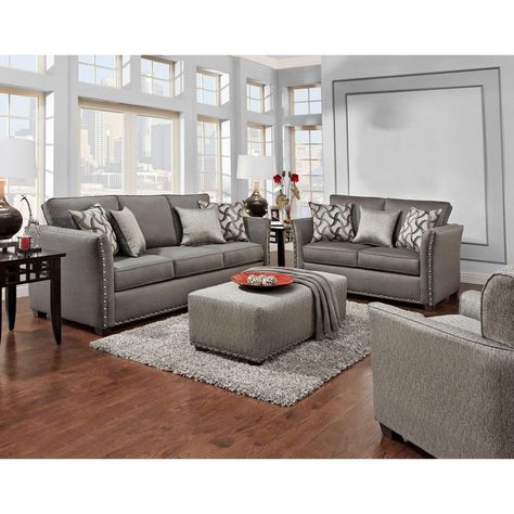 Sofa Trendz Brice Grey Chenille Sofa and Loveseat (Set of 2) (Brice 2-pc Sofa & Loveseat Set) Grey Chenille Sofa, Grey Couch Decor, Living Room Colour Schemes, Sofa And Loveseat, Sofa And Loveseat Set, Chenille Sofa, Living Room Color Schemes, Modern Farmhouse Living Room, Living Room Decor Cozy