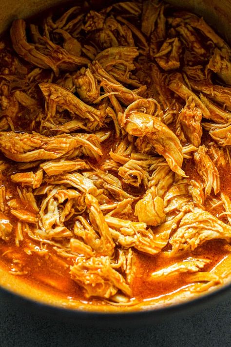 Easy Shredded Buffalo Chicken - All the Healthy Things Crock Pot Recipes Keto, Shredded Buffalo Chicken Recipes, Buffalo Chicken Breast, Pulled Chicken Recipes, Shredded Buffalo Chicken, The Best Keto Recipes, Crockpot Buffalo Chicken, Easy Buffalo Chicken, Crockpot Chicken Breast