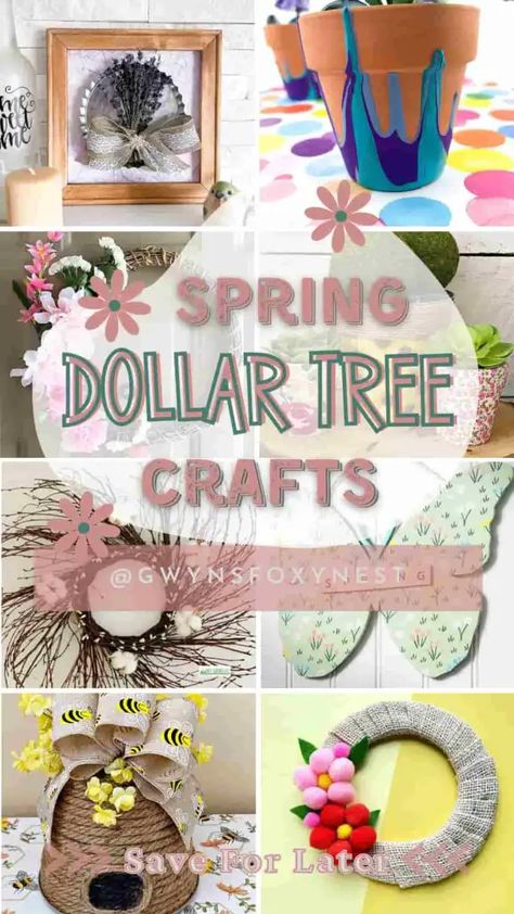 Spring Dollar Tree Crafts Spring Adult Crafts, Spring Crafts For Adults Diy, Dollar Tree Spring Crafts, Spring Diy Crafts, Crafts Decor, Dollar Tree Diy Crafts, Diy Decor Crafts, Adult Crafts, Tree Diy