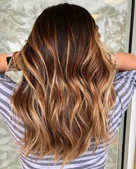 Wavy Natural Brown and Russet Ombre #brownhairbalayage Auburn Hair Ideas, Belliage Hair, Coffee Brown Hair, Hair 50, Auburn Balayage, Maroon Hair, Coffee Hair, Brown Ombre Hair, Hair Color Light Brown