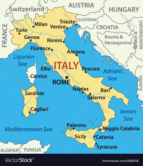 Map Of Italy Cities, Italy Illustration, Map Of Italy, Sicily Travel, Italy Map, Learning Italian, Detailed Map, Little Italy, Trieste