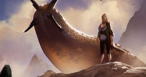 Lius Lasahido : Giant slug Alex Konstad, Giant Slug, Slug Art, Monster Inspiration, D D Monsters, Fantasy Beasts, Monster Concept Art, Slug, My Gallery